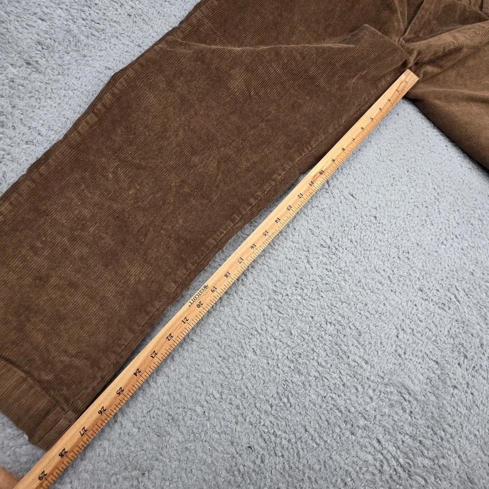LL Bean Corduroy Pants Mens 38x29 Brown Comfort Waist Stretch Chino